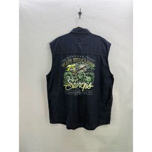 Bikers Edge Mens Black Hills Rally Sturgis 75th Button Down Biker Shirt Size 3XL